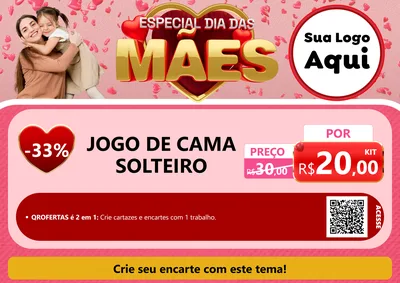 Modelo de Cartaz para Cartaz A4 Horizontal com o tema Especial Dia Das Mães para Cama, Mesa e Banho