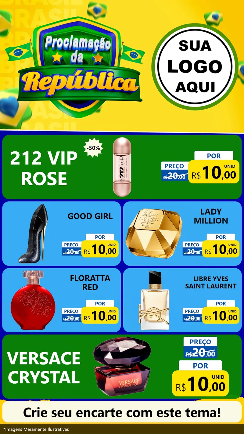 Modelo de TV para TV Vertical com o tema Proclamação da República para Perfumes