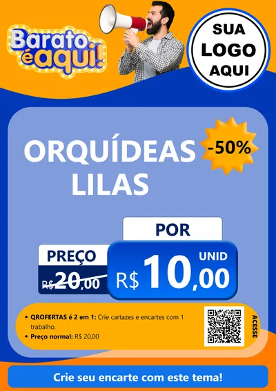 Modelo de Cartaz para Cartaz A4 Vertical com o tema Barato é aqui para Floricultura e jardim