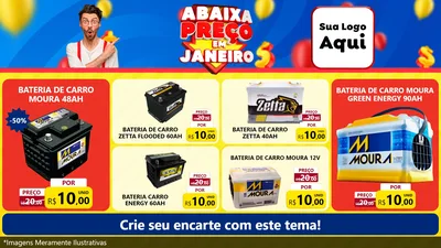 Modelo de TV para TV Horizontal com o tema Abaixa Preço em Janeiro para Baterias Elétricas