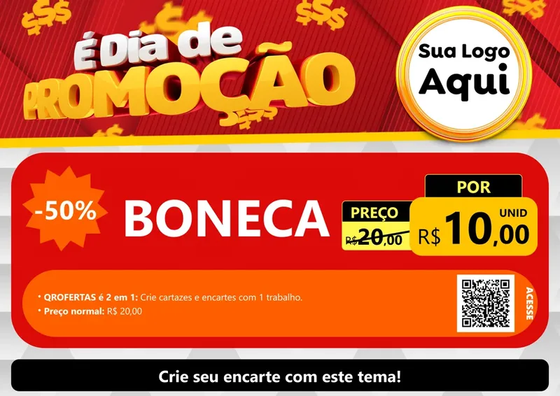 Modelo de Cartaz para Cartaz A4 Horizontal com o tema É Dia De Promoção para Brinquedos