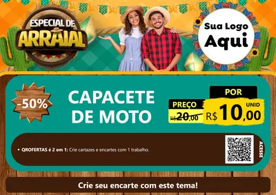 Modelo de Cartaz para Cartaz A4 Horizontal com o tema Especial De Arraial para Moto peças