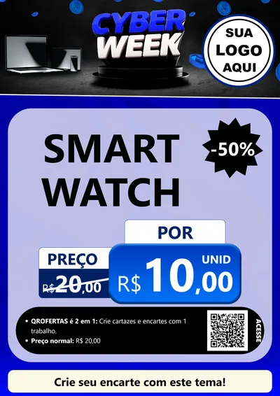 Modelo de Cartaz para Cartaz A4 Vertical com o tema Cyber Week para Informática