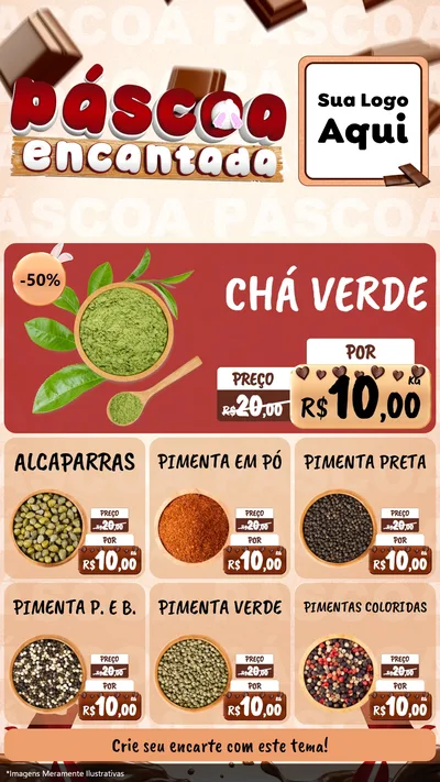 Modelo de Rede Social para Stories com o tema Páscoa Encantada para Produtos Naturais