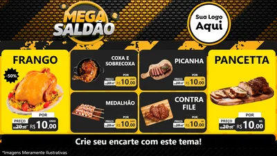 Modelo de TV para TV Horizontal com o tema Mega Saldão para Assados