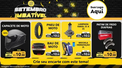 Modelo de TV para TV Horizontal com o tema Setembro Imbatível para Moto peças