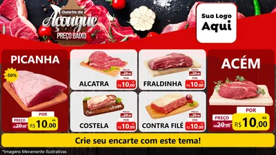 Modelo de TV para TV Horizontal com o tema Quarta do Açougue Preço Baixo para Açougue
