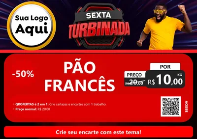 Modelo de Cartaz para Cartaz A4 Horizontal com o tema Sexta Turbinada para Padaria