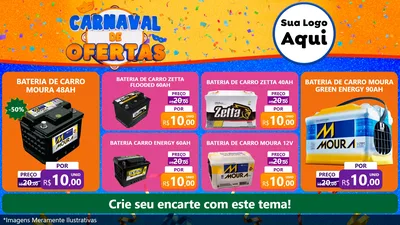 Modelo de TV para TV Horizontal com o tema Carnaval de Ofertas para Baterias Elétricas