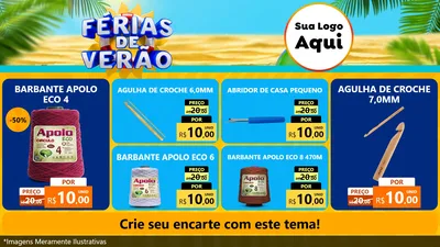 Modelo de TV para TV Horizontal com o tema Férias de Verão para Armarinho e Aviamentos