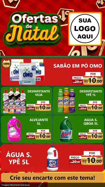 Modelo de TV para TV Vertical com o tema Ofertas de Natal para Produtos de Limpeza