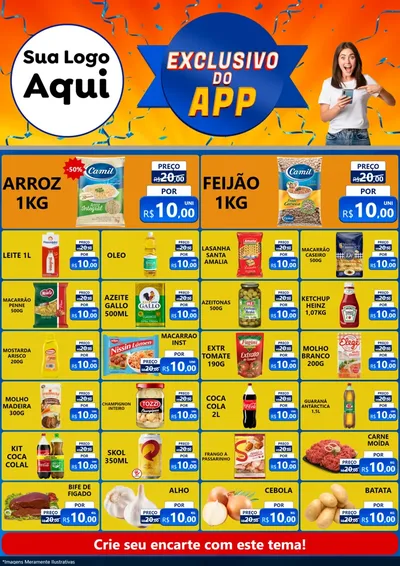Modelo de Encarte para Encarte A4 Vertical com o tema Exclusivo do Aplicativo para Supermercado