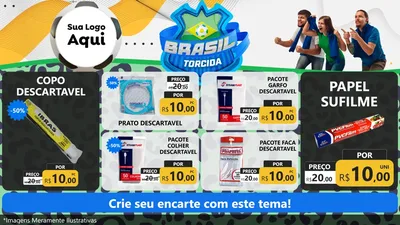 Modelo de TV para TV Horizontal com o tema Brasil Torcida - Copa para Embalagens