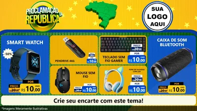 Modelo de TV para TV Horizontal com o tema Proclamação da República para Informática