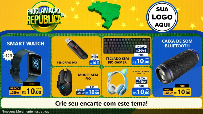 Modelo de TV para TV Horizontal com o tema Proclamação da República para Informática