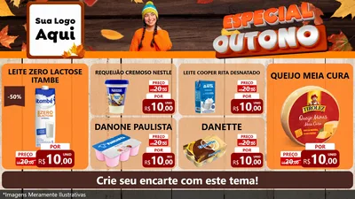 Modelo de TV para TV Horizontal com o tema Especial Outono para Frios e Laticínios