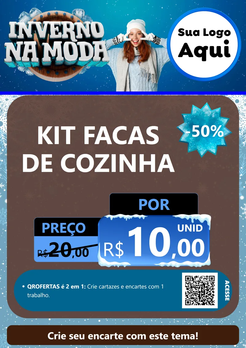 Modelo de Cartaz para Cartaz A4 Vertical com o tema Inverno na Moda para Utilidades Domésticas