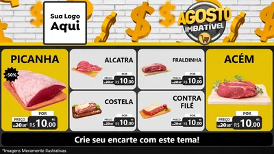 Modelo de TV para TV Horizontal com o tema Agosto imbatível para Açougue