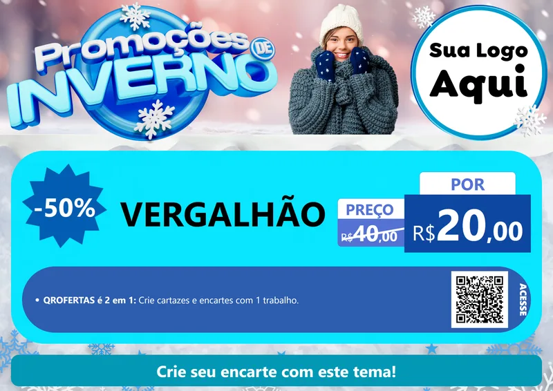 Modelo de Cartaz para Cartaz A4 Horizontal com o tema Promoções de Inverno para Ferragens