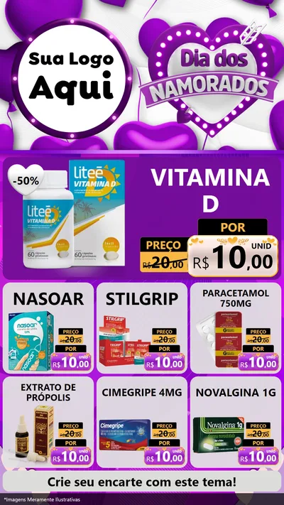 Modelo de Rede Social para Stories com o tema Dia dos Namorados para Farmácia