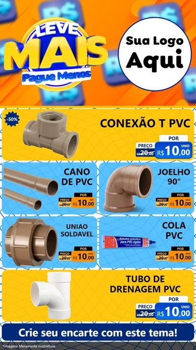 Modelo de TV para TV Vertical com o tema Leve Mais, Pague Menos para Tubos e conexões