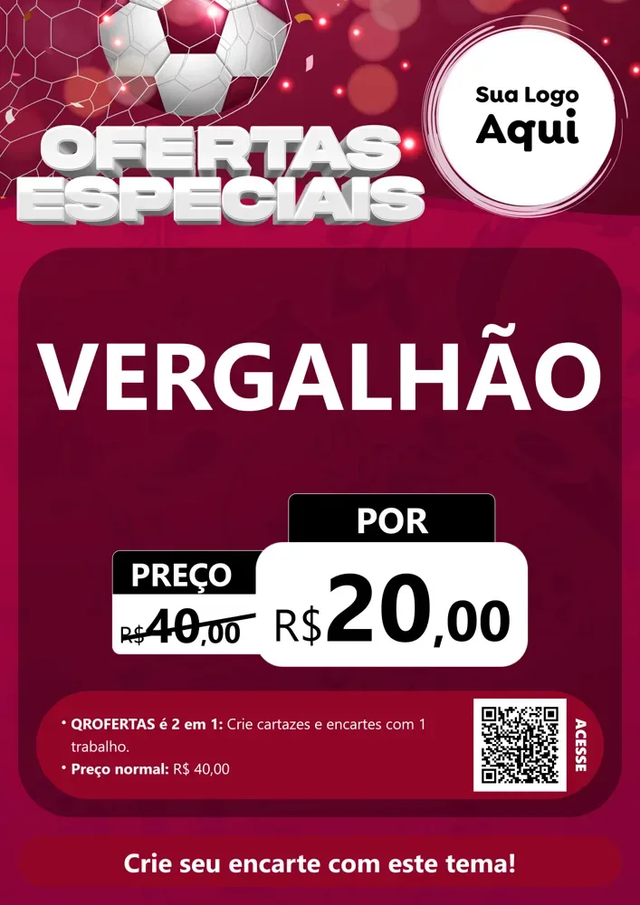Modelo de Cartaz para Cartaz A4 Vertical com o tema Ofertas Especiais - Futebol para Ferragens