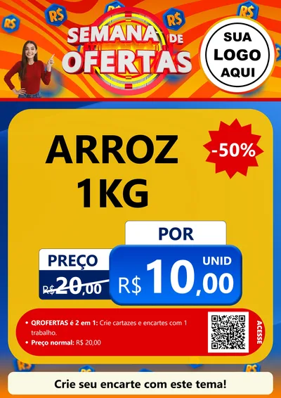 Modelo de Cartaz para Cartaz A4 Vertical com o tema Semana de Ofertas para Supermercado