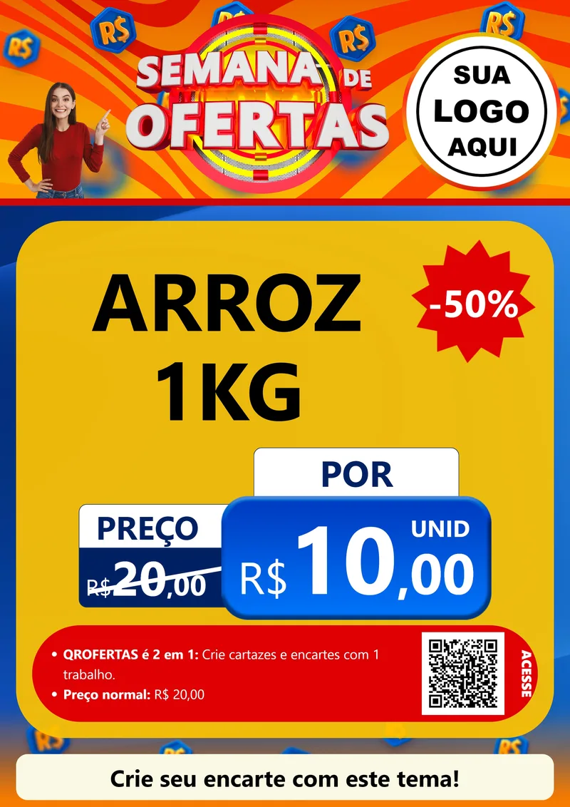 Modelo de Cartaz para Cartaz A4 Vertical com o tema Semana de Ofertas para Supermercado