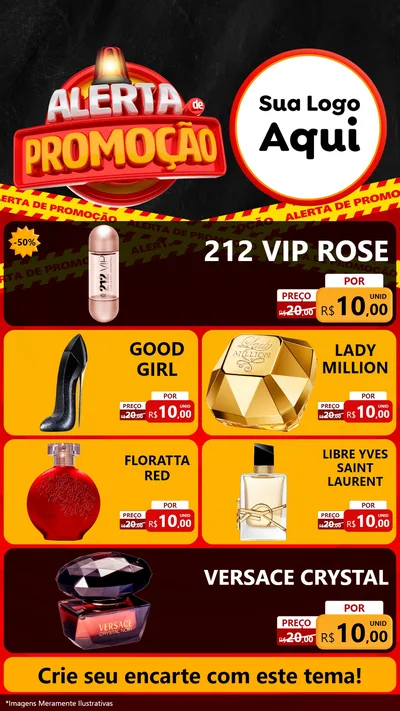 Modelo de TV para TV Vertical com o tema Alerta de Promoção para Perfumes