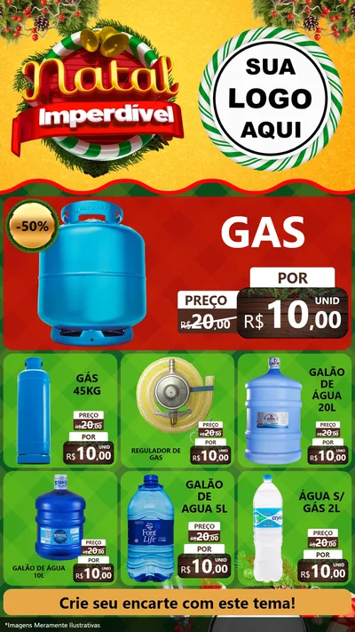 Modelo de Rede Social para Stories com o tema Natal Imperdível para Água e gás