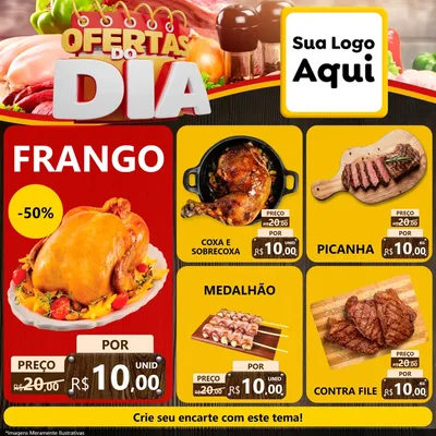 Modelo de Rede Social para Feed Facebook com o tema Ofertas do Dia para Assados