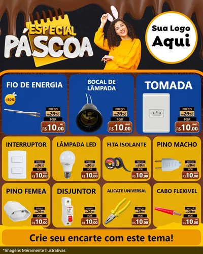 Modelo de Rede Social para Feed Instagram com o tema Especial Páscoa para Materiais Elétricos