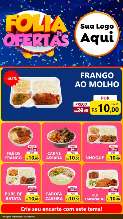 Modelo de Rede Social para Stories com o tema Folia de Ofertas para Restaurante