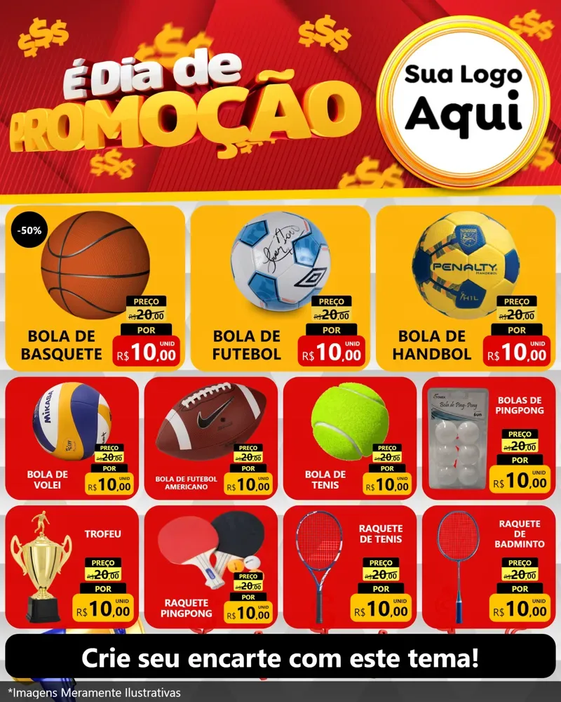Modelo de Rede Social para Feed Instagram com o tema É Dia De Promoção para Artigos Esportivos