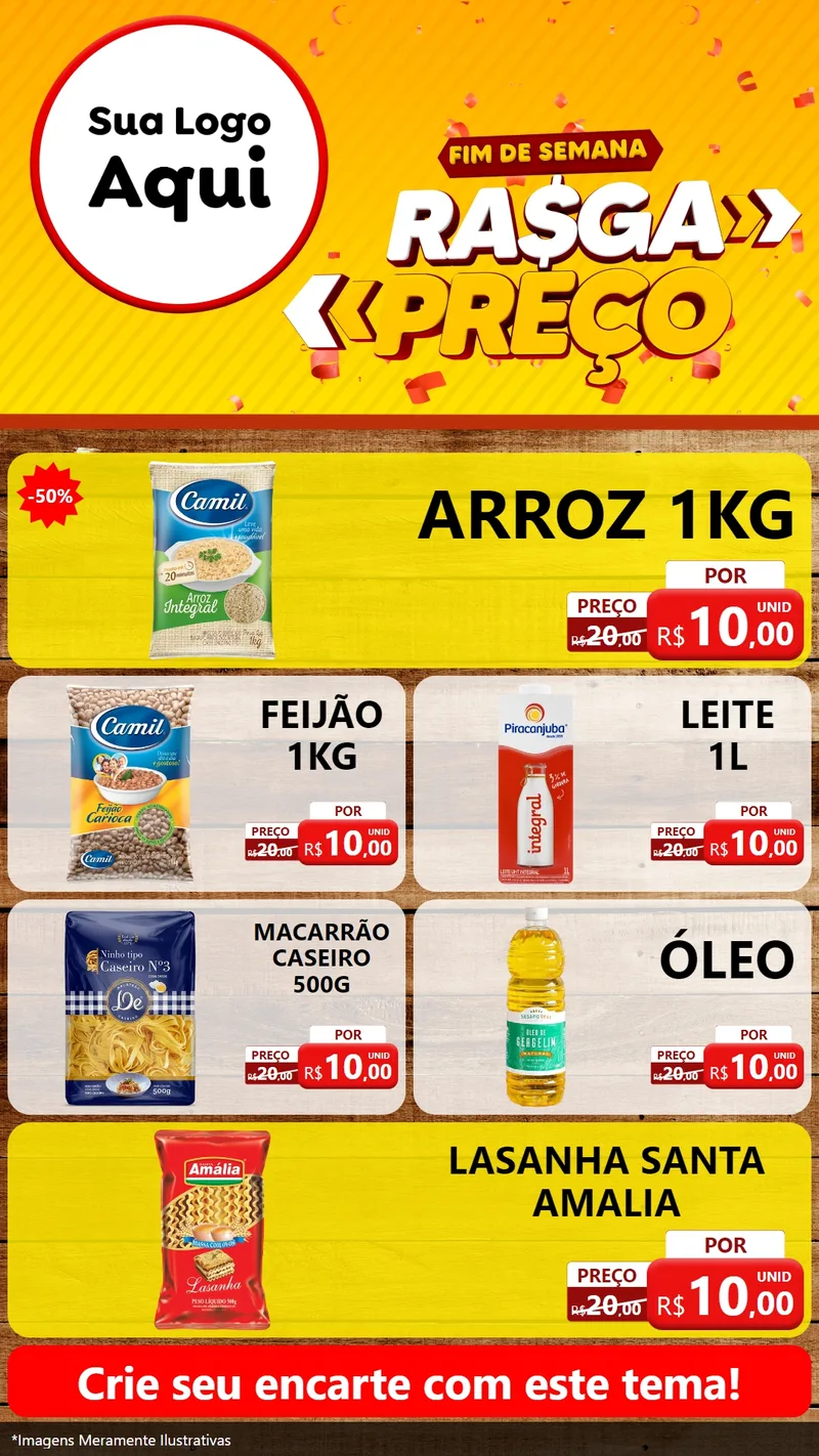 Modelo de TV para TV Vertical com o tema Fim de Semana Rasga Preços para Supermercado