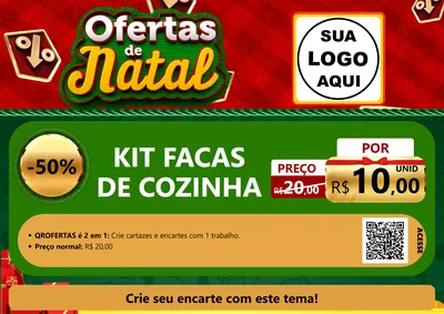 Modelo de Cartaz para Cartaz A4 Horizontal com o tema Ofertas de Natal para Utilidades Domésticas