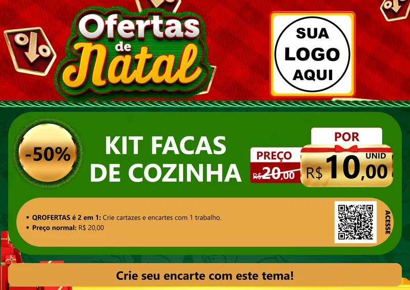 Modelo de Cartaz para Cartaz A4 Horizontal com o tema Ofertas de Natal para Utilidades Domésticas