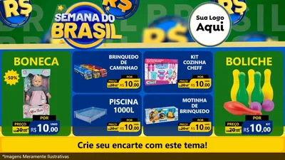 Modelo de TV para TV Horizontal com o tema Semana Do Brasil para Brinquedos