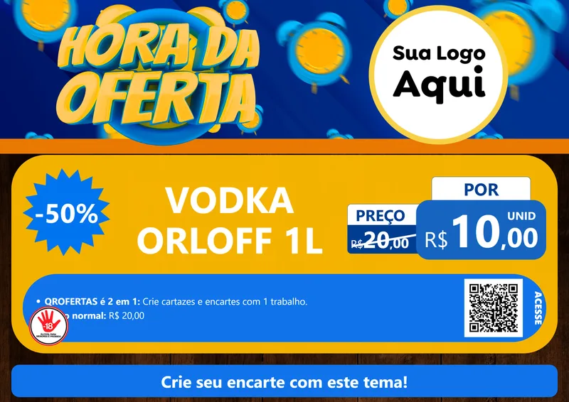 Modelo de Cartaz para Cartaz A4 Horizontal com o tema Hora da Oferta para Distribuidora de bebidas