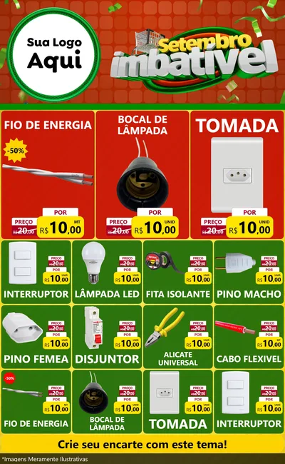 Modelo de Encarte para Encarte Grande com o tema Setembro Imbatível para Materiais Elétricos