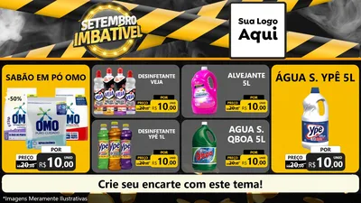Modelo de TV para TV Horizontal com o tema Setembro Imbatível para Produtos de Limpeza