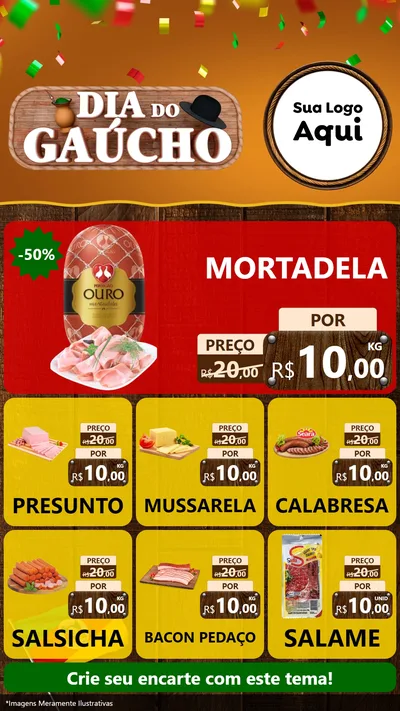 Modelo de Rede Social para Stories com o tema Dia do Gaúcho para Frios e Laticínios
