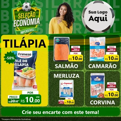 Modelo de Rede Social para Feed Facebook com o tema Seleção de Economia - Copa para Peixaria