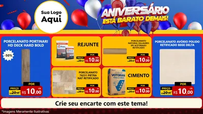 Modelo de TV para TV Horizontal com o tema Aniversário para Pisos e revestimentos
