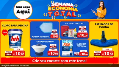 Modelo de TV para TV Horizontal com o tema Semana Economia Total para Produtos para Piscina