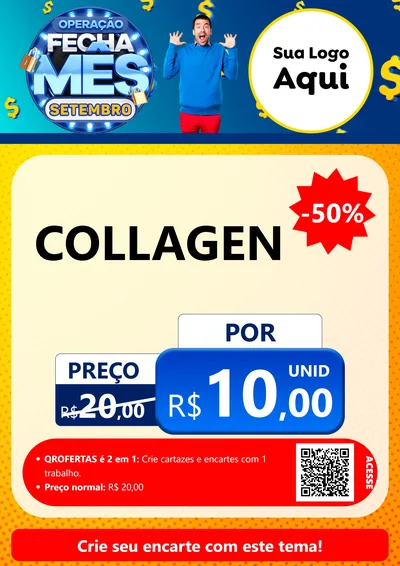 Modelo de Cartaz para Cartaz A4 Vertical com o tema Operação Fecha Mês Setembro para Suplementos alimentares
