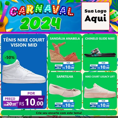 Modelo de Rede Social para Feed Facebook com o tema Carnaval 2027 para Calçados