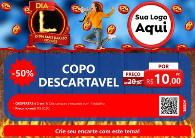 Modelo de Cartaz para Cartaz A4 Horizontal com o tema Dia L - O Dia Mais Barato Do Mês para Embalagens