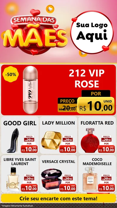 Modelo de Rede Social para Stories com o tema Semana das Mães para Perfumes