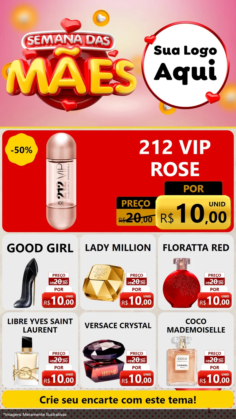 Modelo de Rede Social para Stories com o tema Semana das Mães para Perfumes